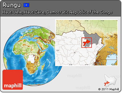 Physical Location Map of Rungu, highlighted country, highlighted parent region
