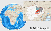 Shaded Relief Location Map of Rungu, highlighted parent region, highlighted grandparent region