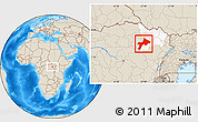 Shaded Relief Location Map of Rungu, highlighted parent region