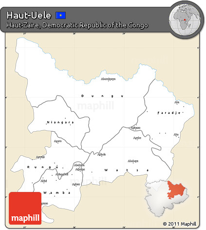Classic Style Simple Map of Haut-Uele, single color outside