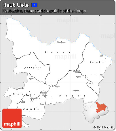 Silver Style Simple Map of Haut-Uele, single color outside