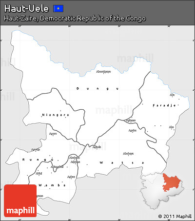 Silver Style Simple Map of Haut-Uele, single color outside