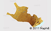 Physical 3D Map of Mahagi, cropped outside
