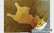 Physical 3D Map of Mahagi, darken