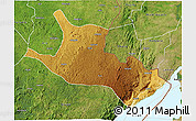 Physical 3D Map of Mahagi, satellite outside