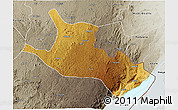 Physical 3D Map of Mahagi, semi-desaturated
