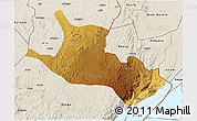 Physical 3D Map of Mahagi, shaded relief outside