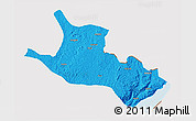Political 3D Map of Mahagi, cropped outside