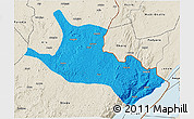 Political 3D Map of Mahagi, shaded relief outside