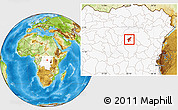 Physical Location Map of Kisangani, highlighted country