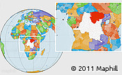 Political Location Map of Haut-Zaire, highlighted country, within the entire country