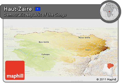 Physical Panoramic Map of Haut-Zaire, lighten