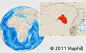 Shaded Relief Location Map of Bafwasende