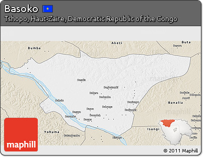 Classic Style 3D Map of Basoko