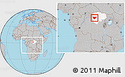 Gray Location Map of Basoko, highlighted grandparent region, within the entire country