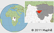 Savanna Style Location Map of Basoko, highlighted country, highlighted grandparent region