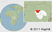 Savanna Style Location Map of Basoko, highlighted parent region, hill shading