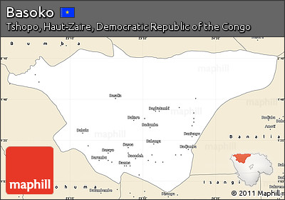 Classic Style Simple Map of Basoko