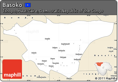 Classic Style Simple Map of Basoko