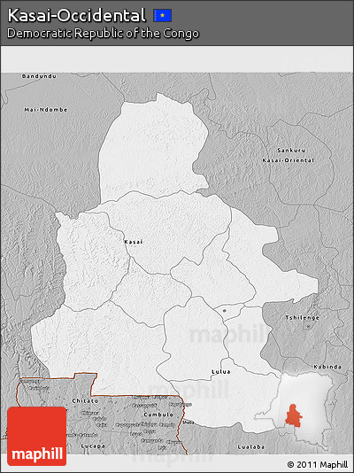 Gray 3D Map of Kasai-Occidental