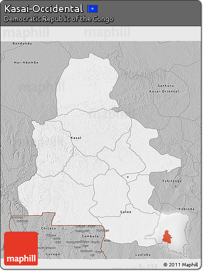 Gray 3D Map of Kasai-Occidental