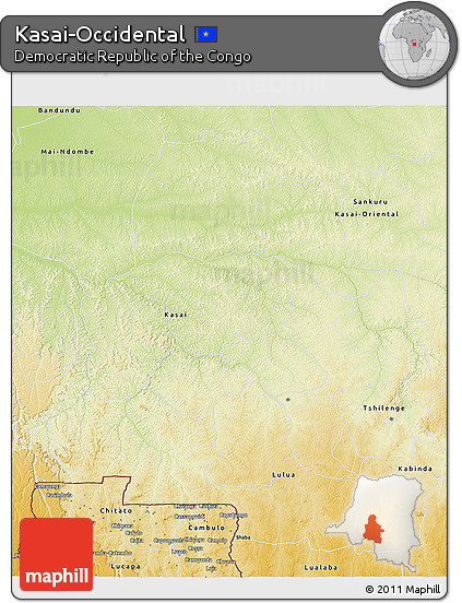 Physical 3D Map of Kasai-Occidental