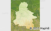 Physical 3D Map of Kasai-Occidental, satellite outside