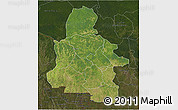 Satellite 3D Map of Kasai-Occidental, darken