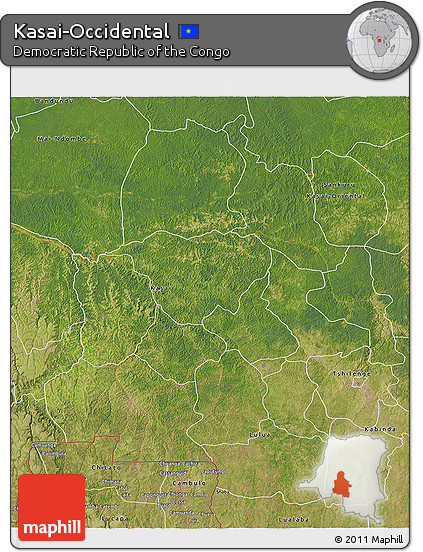 Satellite 3D Map of Kasai-Occidental