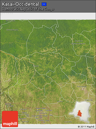 Satellite 3D Map of Kasai-Occidental