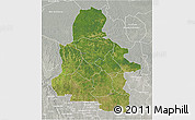 Satellite 3D Map of Kasai-Occidental, lighten, semi-desaturated