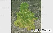 Satellite 3D Map of Kasai-Occidental, semi-desaturated