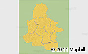 Savanna Style 3D Map of Kasai-Occidental, single color outside