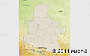 Shaded Relief 3D Map of Kasai-Occidental, physical outside