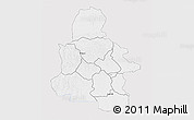 Silver Style 3D Map of Kasai-Occidental, single color outside