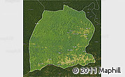 Satellite 3D Map of Dekese, darken