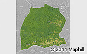 Satellite 3D Map of Dekese, lighten, desaturated