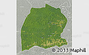 Satellite 3D Map of Dekese, lighten, semi-desaturated
