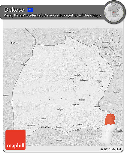 Silver Style 3D Map of Dekese