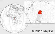 Blank Location Map of Dekese, highlighted parent region