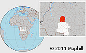 Gray Location Map of Dekese, highlighted grandparent region