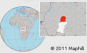 Gray Location Map of Dekese, highlighted parent region