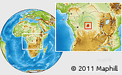 Physical Location Map of Dekese, within the entire country