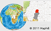 Physical Location Map of Dekese, highlighted country, highlighted parent region