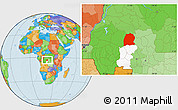 Political Location Map of Dekese, highlighted parent region