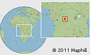 Savanna Style Location Map of Dekese, within the entire country