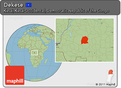 Savanna Style Location Map of Dekese