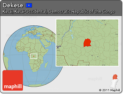 Savanna Style Location Map of Dekese