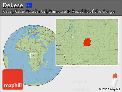 Savanna Style Location Map of Dekese