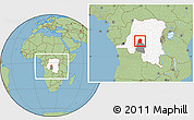 Savanna Style Location Map of Dekese, highlighted country, highlighted grandparent region, within the entire country